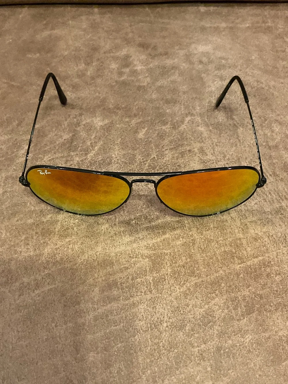 Ray-Ban Aviator Sunglasses Red/Orange Mirror Lenses